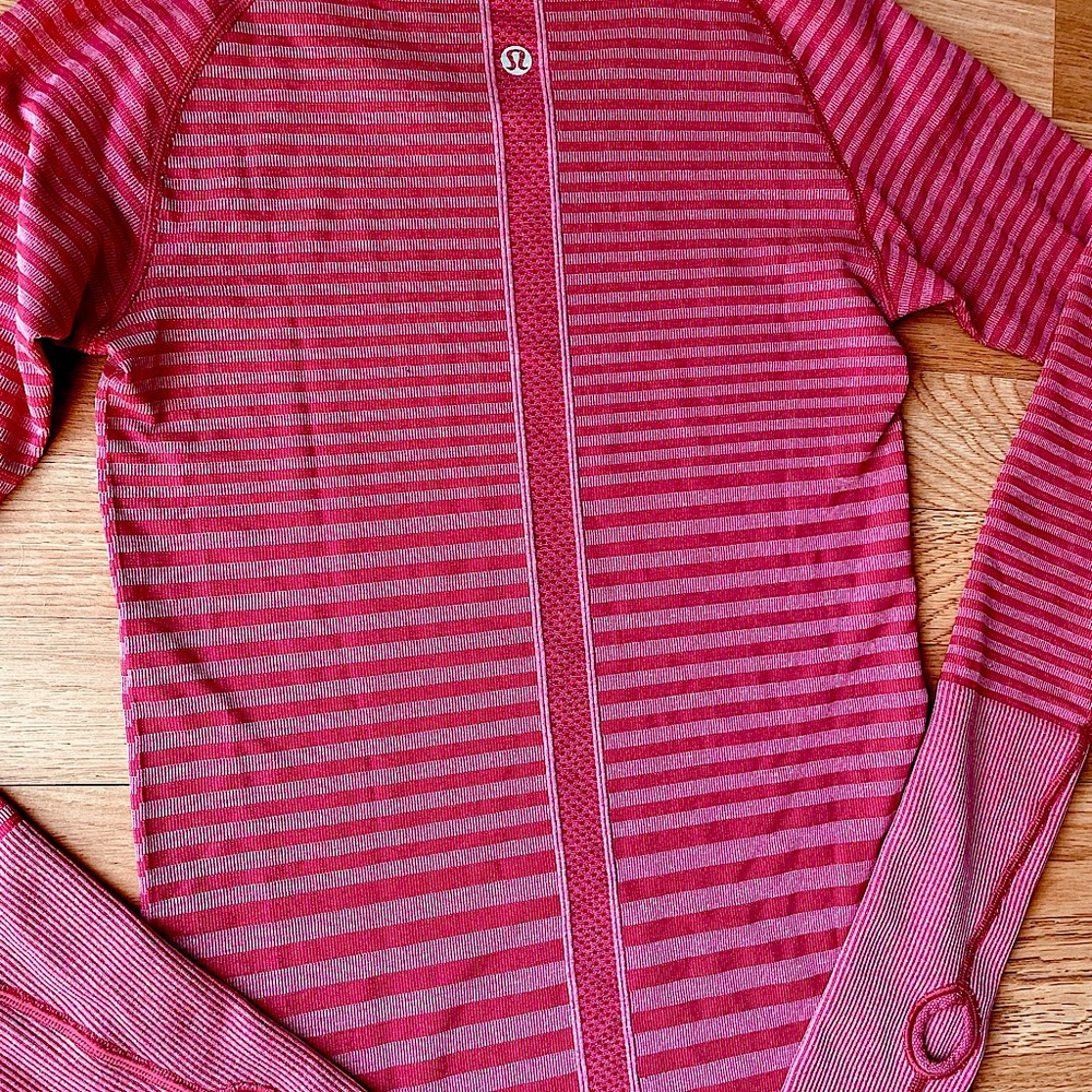 Lululemon Striped Swiftly Tech Long Sleeve Crew
